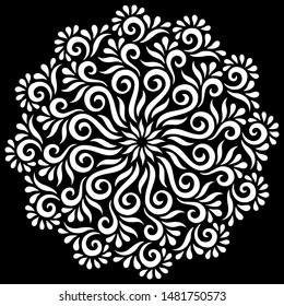 Pattern mandala white stencil doodles sketch good mood