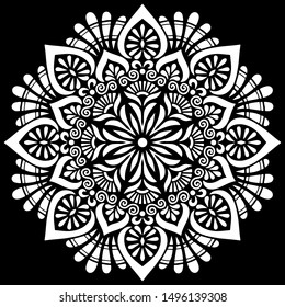 Pattern mandala white stencil doodles sketch good mood