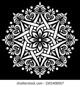 Pattern mandala white stencil doodles sketch good mood
