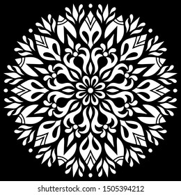 Pattern mandala white stencil doodles sketch good mood