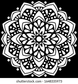 Pattern mandala white stencil doodles sketch good mood