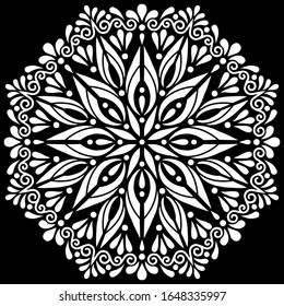 Pattern mandala white stencil doodles sketch good mood
