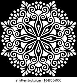 Pattern mandala white stencil doodles sketch good mood