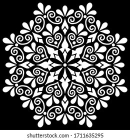 Pattern mandala white stencil doodles sketch good mood