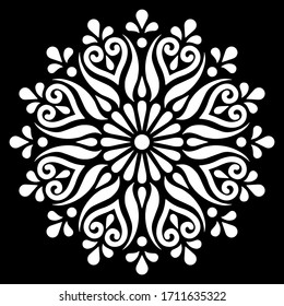 Pattern mandala white stencil doodles sketch good mood