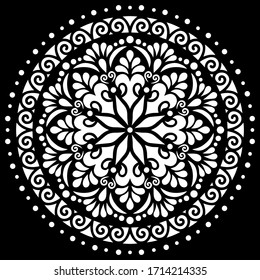 Pattern mandala white stencil doodles sketch good mood