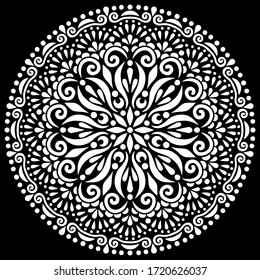 Pattern mandala white stencil doodles sketch good mood