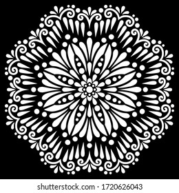 Pattern mandala white stencil doodles sketch good mood