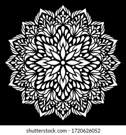Pattern mandala white stencil doodles sketch good mood