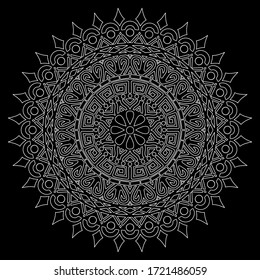 Pattern mandala white stencil doodles sketch good mood