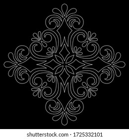 Pattern mandala white stencil doodles sketch good mood