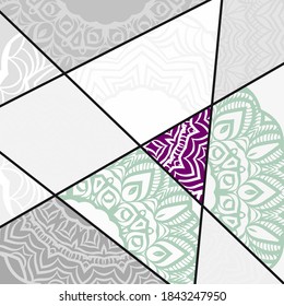 Pattern with mandalas. Decorative elements. Oriental pattern, vector illustration.