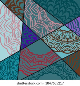 Pattern with mandalas. Decorative elements. Oriental pattern, vector illustration.