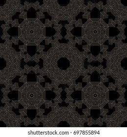 Pattern with mandalas, geometric patterns, stripes