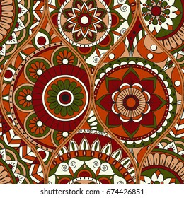 pattern with mandalas. Vintage decorative elements. Hand drawn background. Islam, Arabic, Indian, ottoman motifs.