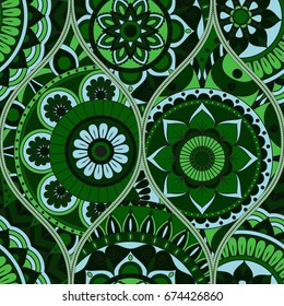 pattern with mandalas. Vintage decorative elements. Hand drawn background. Islam, Arabic, Indian, ottoman motifs.