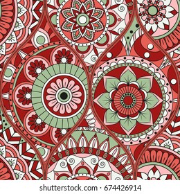 pattern with mandalas. Vintage decorative elements. Hand drawn background. Islam, Arabic, Indian, ottoman motifs.