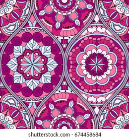 pattern with mandalas. Vintage decorative elements. Hand drawn background. Islam, Arabic, Indian, ottoman motifs.