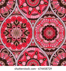 pattern with mandalas. Vintage decorative elements. Hand drawn background. Islam, Arabic, Indian, ottoman motifs.