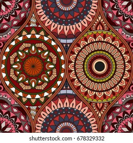 pattern with mandalas. Vintage decorative elements. Hand drawn background. Islam, Arabic, Indian, ottoman motifs.