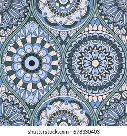 pattern with mandalas. Vintage decorative elements. Hand drawn background. Islam, Arabic, Indian, ottoman motifs.