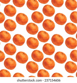 Pattern with mandarins. Vector illustration for your design. Vector