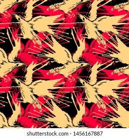 Pattern many abstract crows in different positions