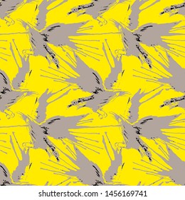 Pattern many abstract crows in different positions