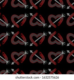 Pattern many aiming arrows
 in the heart