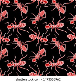  pattern of many ants in different positions