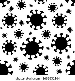 pattern of many 
bacterium coronavirus. A lot of virus 2019-ncov covid-19 simple vector illustration