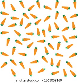 Pattern of many carrot on white background. concept of vegetable or food.