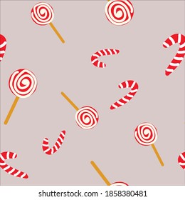 pattern with many Christmas candies