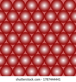 Pattern of many dark red balls on red background. Vector image.