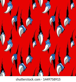 Pattern many dinosaur claws, they made a hole in the background