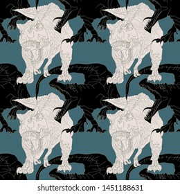 pattern of many dinosaurs in different positions