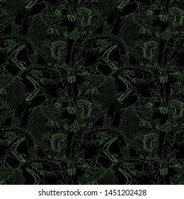 pattern of many dinosaurs in different positions