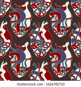Pattern many hearts, arterial vein, venous vein