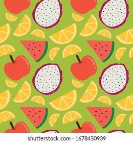 pattern with many kind of fruit
