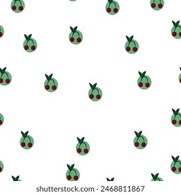 pattern of many small cherries on a green background