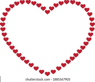 pattern of many small hearts forming a big heart. suitable as a design element, including decoration.