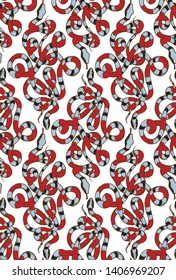 Pattern many snakes, cerastes, red 
