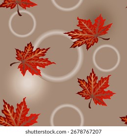 Padrão maple folha outono design decorativo sem costura ornamento natureza textura