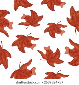 Pattern with maple leaf in Canadian flag colors without background, for Canada Day or autumn design