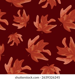 pattern with a maple leaf in red colors with a bent corner on a red background, for Canada Day or autumn design