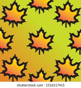 pattern maple leaves autumn vector 