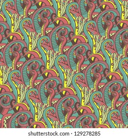 pattern of marine animals and octopuses