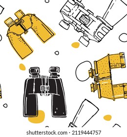 Pattern Marine Binoculars, Field Binoculars, Vector Icons