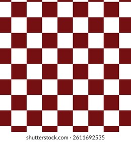 The pattern is a maroon and white checkerboard, resembling a traditional chessboard but with maroon squares instead of black. 