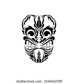 Pattern mask. Black tattoo in the style of the ancient tribes. Maori style. Vector isolated on white background.